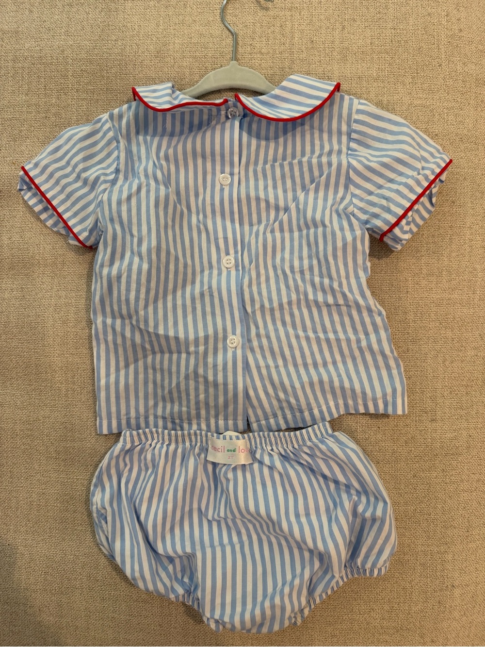 Back to School, B initial Kids Matching Set with Red Apple Applique - Picture 2 of 2